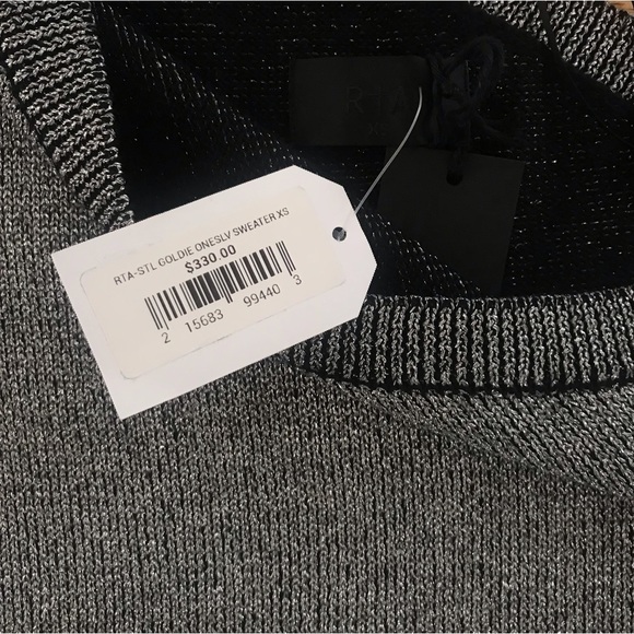 NWT RtA One Shoulder Metallic Sweater Size XS - Picture 7 of 12